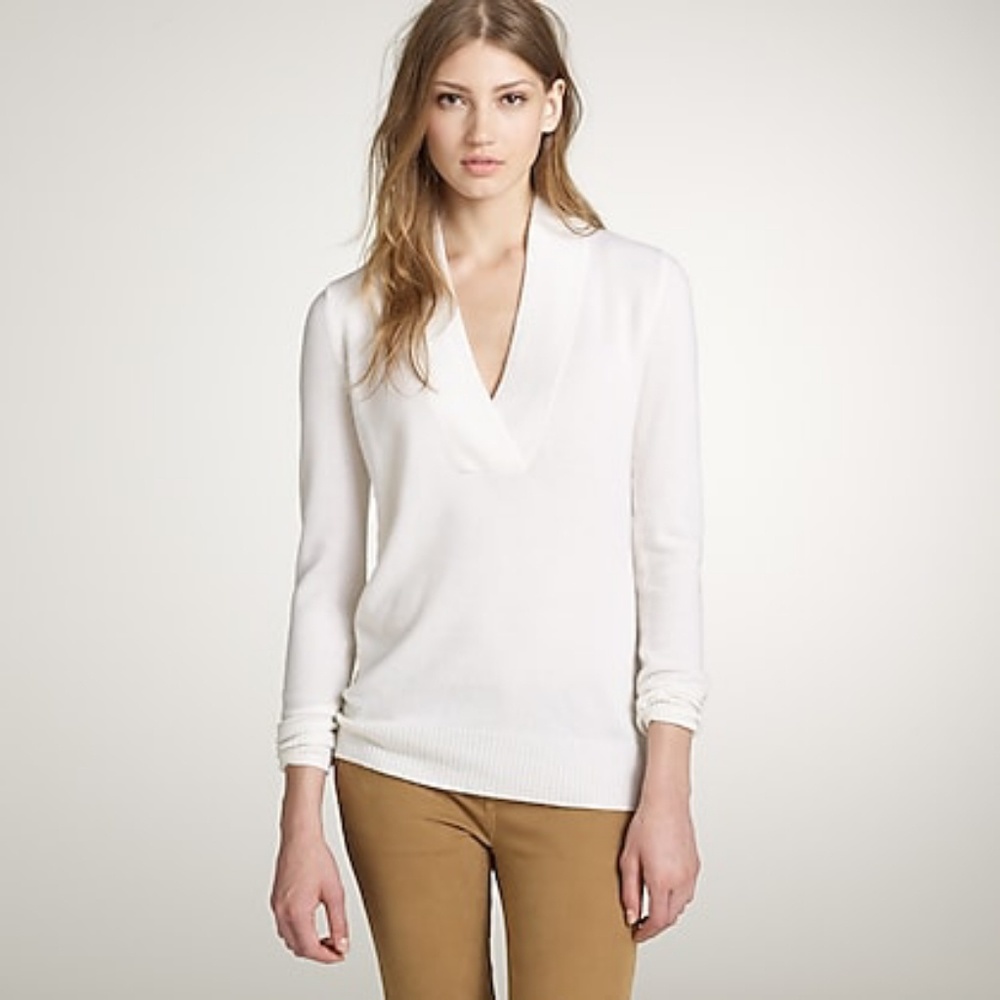J Crew Cashmere shawl popover sweater